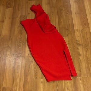 Source Unknown Red One Shoulder Dress